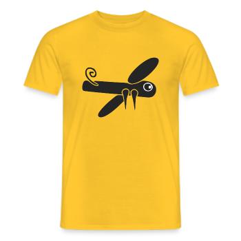Libellule stylisée - T-shirt homme - jaune - Devant - AI Model Male 178 dark (178cm)