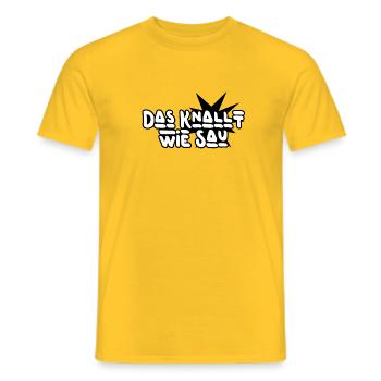 Das knallt - Männer T-Shirt - Gelb - Vorne - AI Model Male 178 dark (178cm)