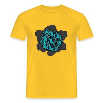 Movies Green Literary Feminine Book Cat Wine Jokes - Men's T-Shirt - yellow - Front - AI Model Male 178 dark (178cm)