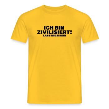 Ich bin Zivilisiert ! - Männer T-Shirt - Gelb - Vorne - AI Model Male 178 dark (178cm)