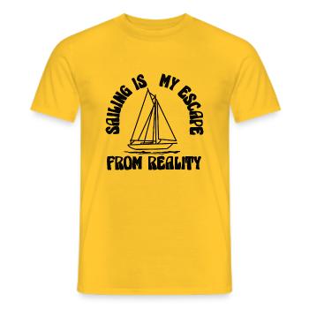 Sailing Sailing Ship Sailboat Sailing Sports Sailors - Men's T-Shirt - yellow - Front - AI Model Male 178 dark (178cm)