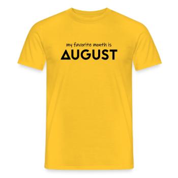 My favorite month is august - Männer T-Shirt - Gelb - Vorne - AI Model Male 178 dark (178cm)