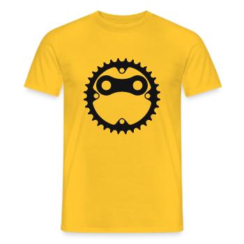 Bicycle chain - Men's T-Shirt - yellow - Front - AI Model Male 178 dark (178cm)