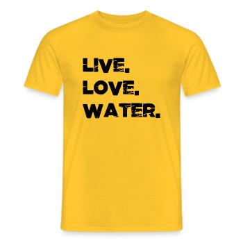Swimming Pool Bday Swimming Love - Men's T-Shirt - yellow - Front - AI Model Male 178 dark (178cm)