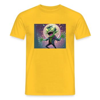 Drunkenstein's Monster Halloween lustiges Wortspiel - Männer T-Shirt - Gelb - Vorne - AI Model Male 178 dark (178cm)