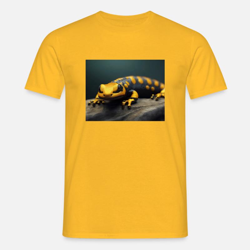 Søde dyr i dvale – ildsalamander - T-shirt til herrer - gul