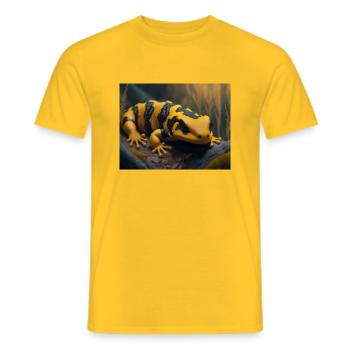 Animaux mignons en hibernation – salamandre de feu - T-shirt homme - jaune - Devant - AI Model Male 178 dark (178cm)