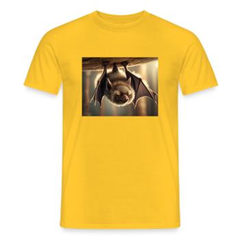 Niedliche Tiere chillen – Fledermaus - Männer T-Shirt - Gelb - Vorne - AI Model Male 178 dark (178cm)