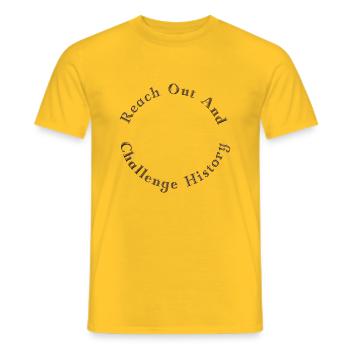 history channel Logo - Men's T-Shirt - yellow - Front - AI Model Male 178 dark (178cm)