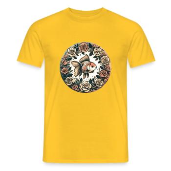 Fancy Oranda Goldfish - Men's T-Shirt - yellow - Front - AI Model Male 178 dark (178cm)