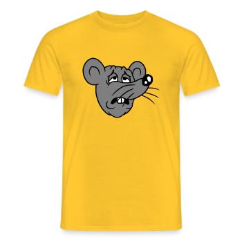 Souris épuisée triste désespérément fatiguée souffrance douce - T-shirt homme - jaune - Devant - AI Model Male 178 dark (178cm)