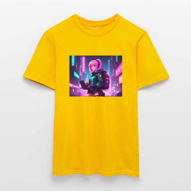 Neon Hacker Girl – Prêt à coder et à conquérir T-shirt homme