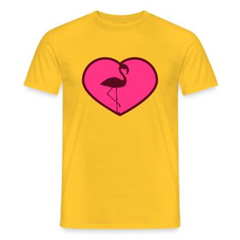 design shape heart i love love silhouette outline fl - Men's T-Shirt - yellow - Front - AI Model Male 178 dark (178cm)