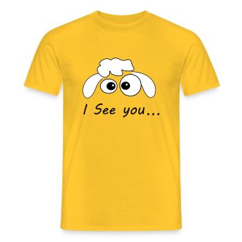 Je te vois - T-shirt homme - jaune - Devant - AI Model Male 178 dark (178cm)