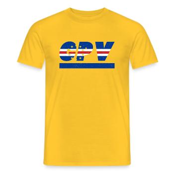 Cape Verde flag flag CPV - Men's T-Shirt - yellow - Front - AI Model Male 178 dark (178cm)