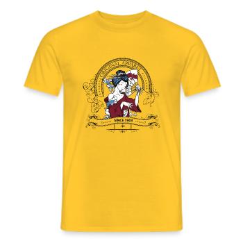 Belle et puissante geisha - T-shirt homme - jaune - Devant - AI Model Male 178 dark (178cm)