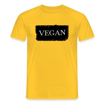 vegan - vegan - T-shirt homme - jaune - Devant - AI Model Male 178 dark (178cm)