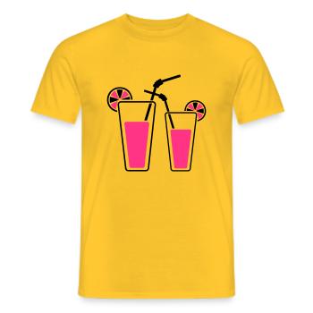 Cocktails - T-shirt homme - jaune - Devant - AI Model Male 178 dark (178cm)