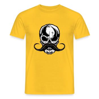 Schnurrbart Schädel Hipster Schädel Schädel - Männer T-Shirt - Gelb - Vorne - AI Model Male 178 dark (178cm)