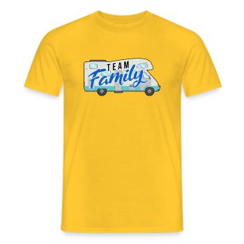 chef du département de camping familial de l’équipe parentalité - T-shirt homme - jaune - Devant - AI Model Male 178 dark (178cm)