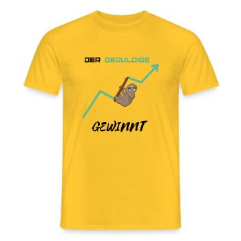 Aktien Faultier 1 - Männer T-Shirt - Gelb - Vorne - AI Model Male 178 dark (178cm)