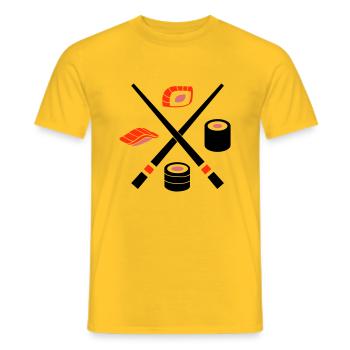 Sushi - T-shirt homme - jaune - Devant - AI Model Male 178 dark (178cm)