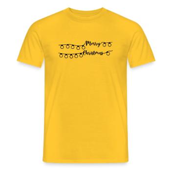Joyeux guirlandes lumineuses de Noël - T-shirt homme - jaune - Devant - AI Model Male 178 dark (178cm)
