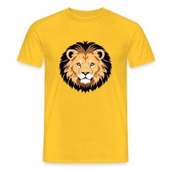 Royal Cartoon Lion Lions Comic 10 - Men's T-Shirt - yellow - Front - AI Model Male 178 dark (178cm)