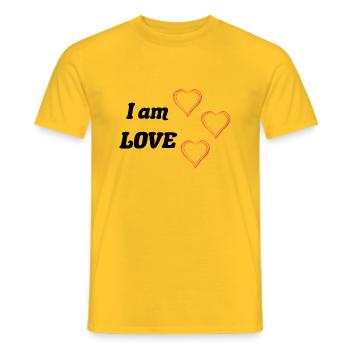 Ich bin Liebe - Positive Worte - Männer T-Shirt - Gelb - Vorne - AI Model Male 178 dark (178cm)