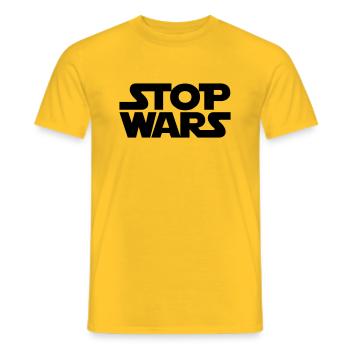 ARRÊTER LES GUERRES - T-shirt homme - jaune - Devant - AI Model Male 178 dark (178cm)