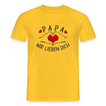 Papa wir lieben Dich - Männer T-Shirt - Gelb - Vorne - AI Model Male 178 dark (178cm)