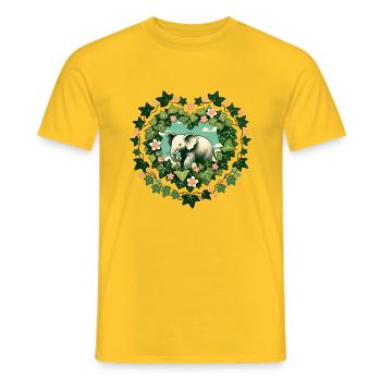 Elefant - Männer T-Shirt - Gelb - Vorne - AI Model Male 178 dark (178cm)