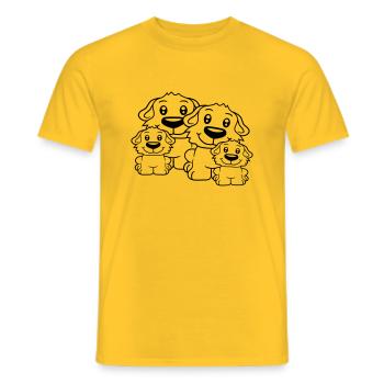 Chiens Famille Enfants Parents Mère Père Papa Maman - T-shirt homme - jaune - Devant - AI Model Male 178 dark (178cm)
