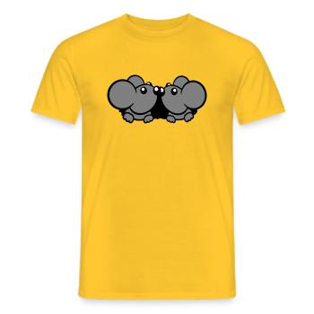 2 Mäuse Paar Zwei Verliebt Valentinstag Mauseloch - Männer T-Shirt - Gelb - Vorne - AI Model Male 178 dark (178cm)