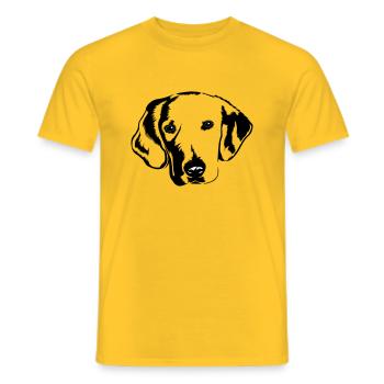 Dog - Men's T-Shirt - yellow - Front - AI Model Male 178 dark (178cm)