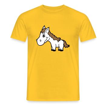 Pferd Süß Pony Fohlen Pferdemädchen Niedlich Comic - Männer T-Shirt - Gelb - Vorne - AI Model Male 178 dark (178cm)