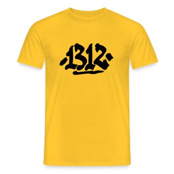 1312 ACAB - Men's T-Shirt - yellow - Front - AI Model Male 178 dark (178cm)