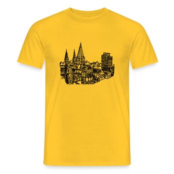 kaiserslautern old town - Men's T-Shirt - yellow - Front - AI Model Male 178 dark (178cm)