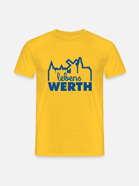 Werth - Lebens WERTH - Skyline - Männer T-Shirt - Gelb