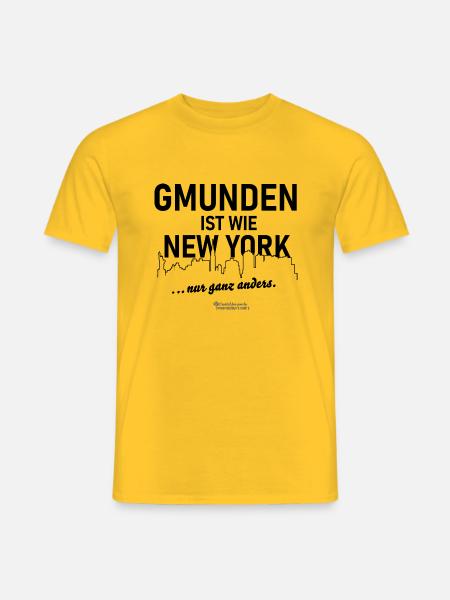 Gmunden ist wie New York - Männer T-Shirt - Gelb