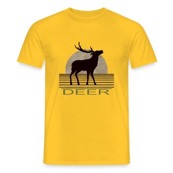 Cerf - T-shirt homme - jaune - Devant - AI Model Male 178 dark (178cm)