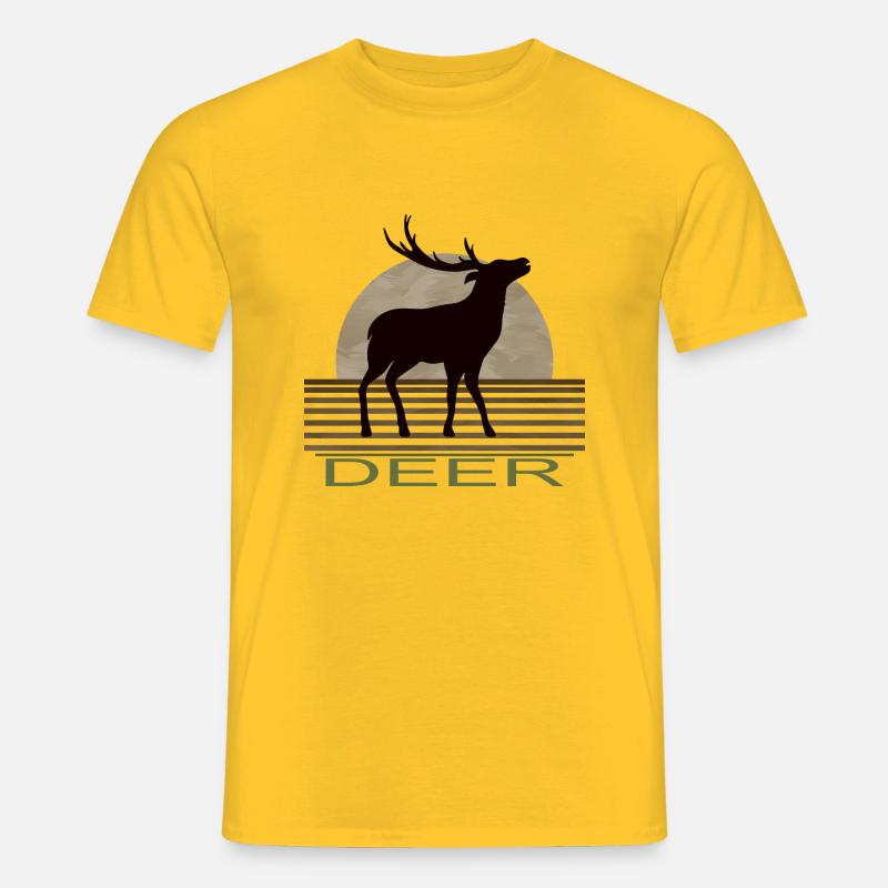 Hirsch - Männer T-Shirt - Gelb