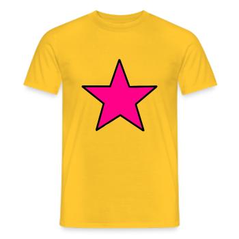 Pink Star - Männer T-Shirt - Gelb - Vorne - AI Model Male 178 dark (178cm)