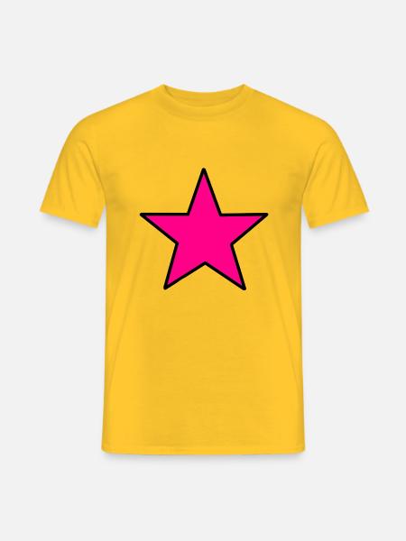 Pink Star - Männer T-Shirt - Gelb