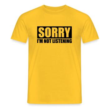 désolé de ne pas écouter - T-shirt homme - jaune - Devant - AI Model Male 178 dark (178cm)