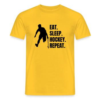 Joueur de hockey sur gazon de hockey sur sol - T-shirt homme - jaune - Devant - AI Model Male 178 dark (178cm)