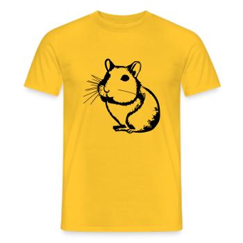 Hamster Cute Animal Rodent Animals Pet Vector 5 - Men's T-Shirt - yellow - Front - AI Model Male 178 dark (178cm)
