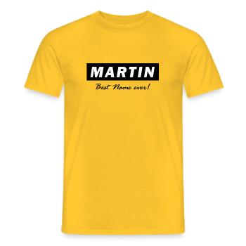 Martin - Best name ever - Men's T-Shirt - yellow - Front - AI Model Male 178 dark (178cm)