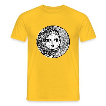Sun Moon Mosaic Astrology mystical symbol 06 - Men's T-Shirt - yellow - Front - AI Model Male 178 dark (178cm)