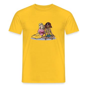 Love And Peace - Men's T-Shirt - yellow - Front - AI Model Male 178 dark (178cm)